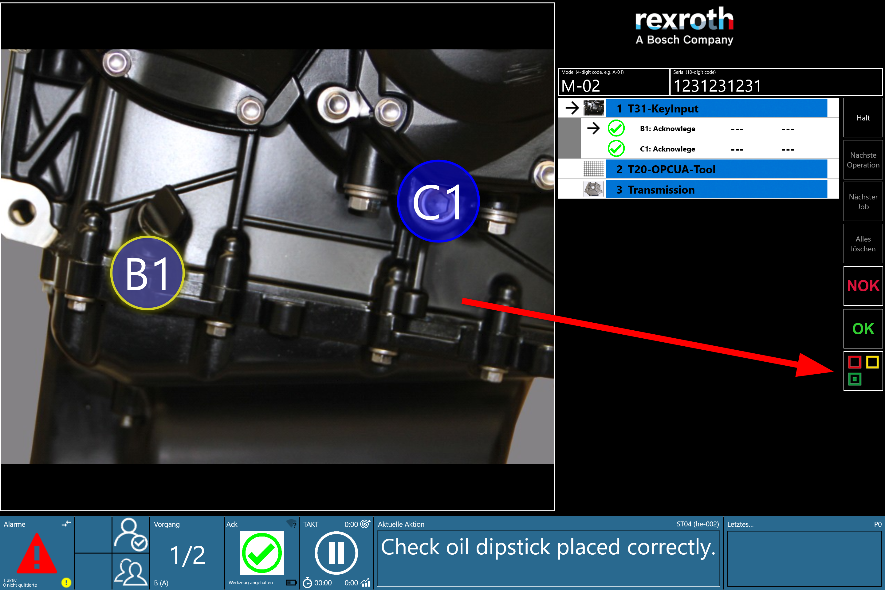 lean button on process screen