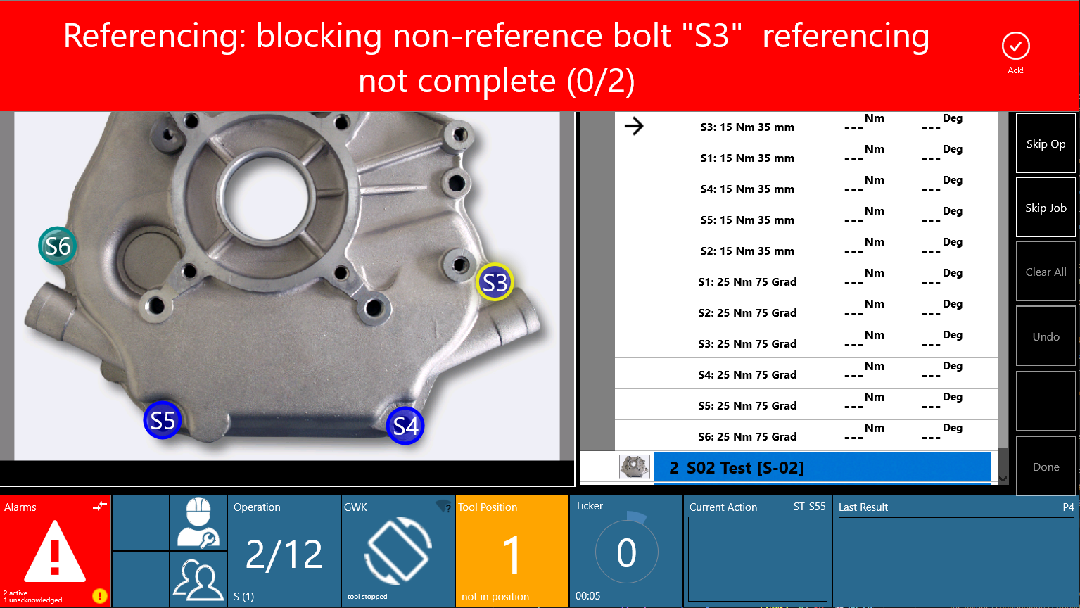 Referencing blocking alarm