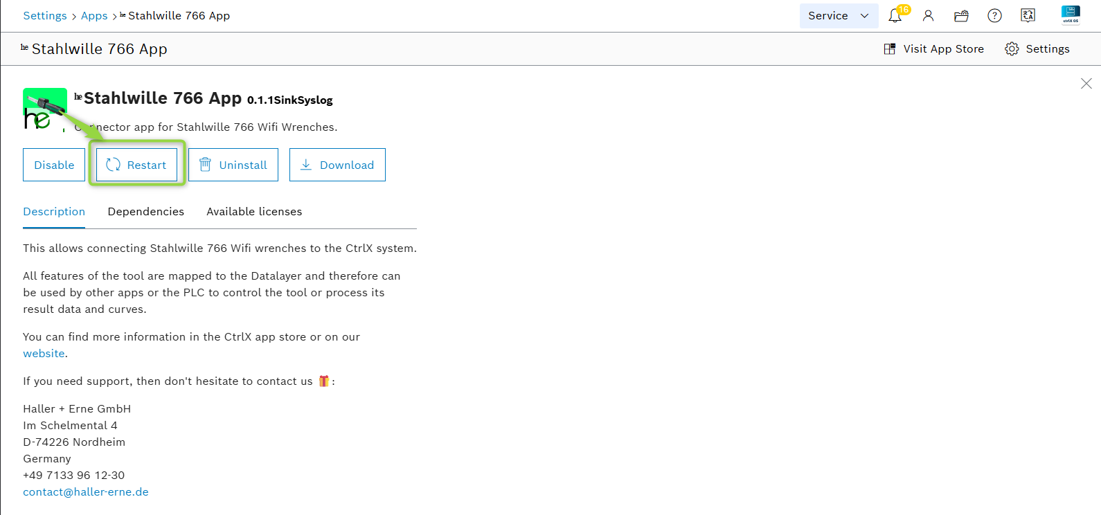 Restart App