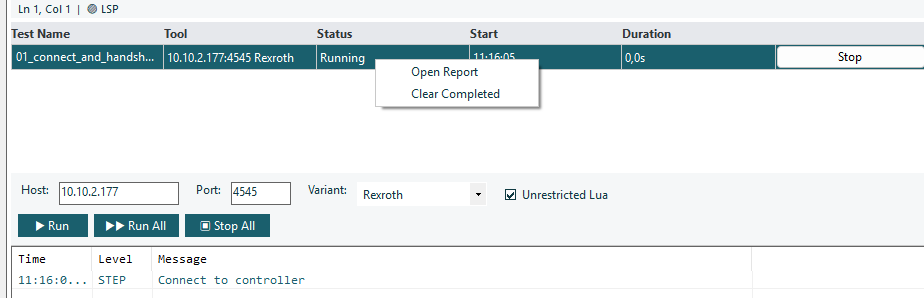 Test Suites Toolbar